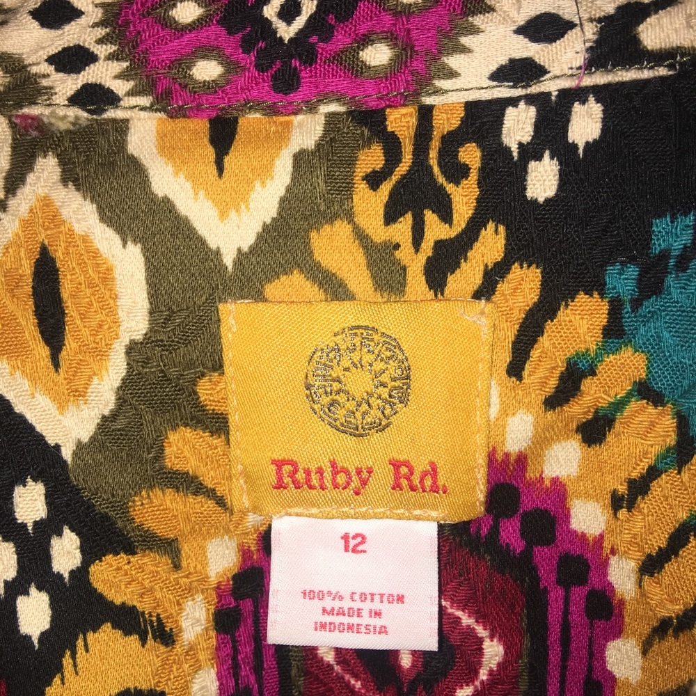Ruby Rd. Multi Colored Cotton Jacket, size 12 - Picture 4 of 8